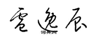 梁锦英卢逸辰草书个性签名怎么写