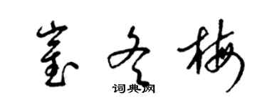 梁锦英崔冬梅草书个性签名怎么写