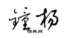 梁锦英钟杨草书个性签名怎么写