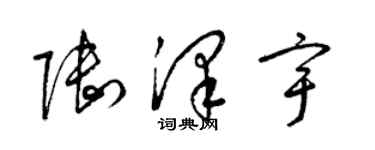 梁锦英陆泽宇草书个性签名怎么写