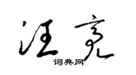 梁锦英汪亮草书个性签名怎么写