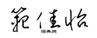 梁锦英范佳怡草书个性签名怎么写