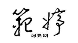 梁锦英范婷草书个性签名怎么写