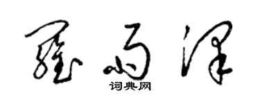 梁锦英罗雨泽草书个性签名怎么写