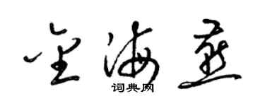 梁锦英金海燕草书个性签名怎么写