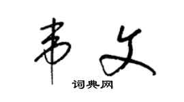 梁锦英韦文草书个性签名怎么写