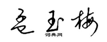 梁锦英孟玉梅草书个性签名怎么写