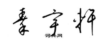 梁锦英秦宇轩草书个性签名怎么写