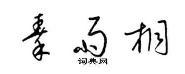 梁锦英秦雨桐草书个性签名怎么写