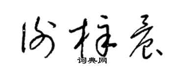 梁锦英谢梓晨草书个性签名怎么写