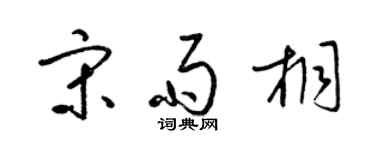 梁锦英宋雨桐草书个性签名怎么写