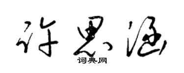 梁锦英许思涵草书个性签名怎么写