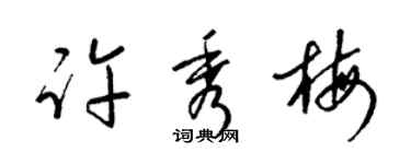 梁锦英许秀梅草书个性签名怎么写