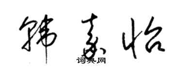 梁锦英韩嘉怡草书个性签名怎么写