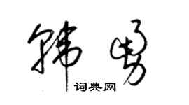 梁锦英韩勇草书个性签名怎么写