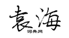 曾庆福袁海行书个性签名怎么写