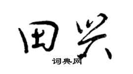 曾庆福田兴行书个性签名怎么写