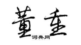 曾庆福董重行书个性签名怎么写