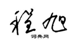梁锦英程旭草书个性签名怎么写