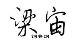 曾庆福梁宙行书个性签名怎么写