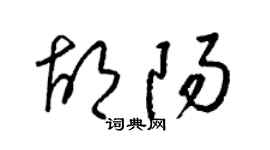梁锦英胡阳草书个性签名怎么写