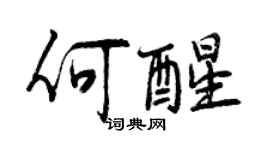 曾庆福何醒行书个性签名怎么写