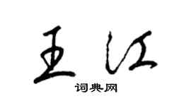 梁锦英王江草书个性签名怎么写