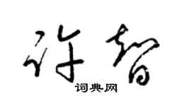 梁锦英许智草书个性签名怎么写