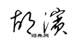 梁锦英胡滨草书个性签名怎么写