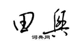 梁锦英田兴草书个性签名怎么写