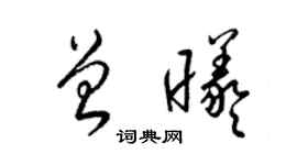 梁锦英曾曦草书个性签名怎么写