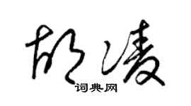 梁锦英胡凌草书个性签名怎么写
