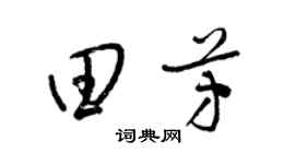 梁锦英田芳草书个性签名怎么写