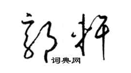 梁锦英郭轩草书个性签名怎么写