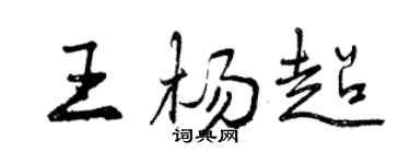 曾庆福王杨超行书个性签名怎么写