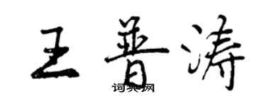 曾庆福王普涛行书个性签名怎么写
