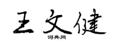 曾庆福王文健行书个性签名怎么写