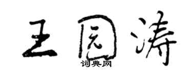 曾庆福王园涛行书个性签名怎么写