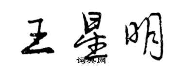 曾庆福王星明行书个性签名怎么写