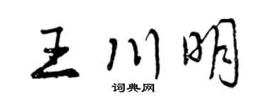 曾庆福王川明行书个性签名怎么写