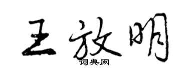 曾庆福王放明行书个性签名怎么写
