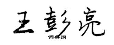 曾庆福王彭亮行书个性签名怎么写