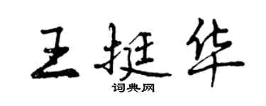 曾庆福王挺华行书个性签名怎么写