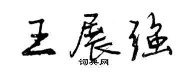 曾庆福王展强行书个性签名怎么写