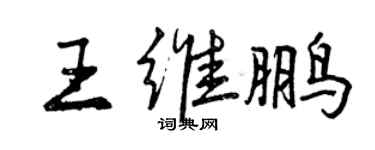 曾庆福王维鹏行书个性签名怎么写