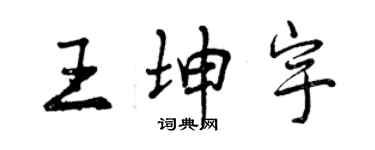 曾庆福王坤宇行书个性签名怎么写