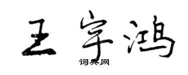 曾庆福王宇鸿行书个性签名怎么写