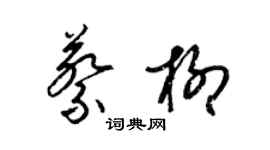 梁锦英蔡柳草书个性签名怎么写