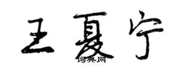 曾庆福王夏宁行书个性签名怎么写