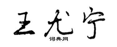 曾庆福王尤宁行书个性签名怎么写